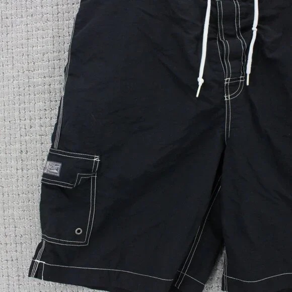 Polo By Ralph Lauren Board Shorts Mens XL Black Drawstring Pony Embroidered Y2k - Picture 4 of 10